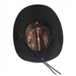 Chapeau cowboy feutre marron classique bandeau cuir (8)