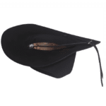 Chapeau cowboy feutre marron classique bandeau cuir (9)