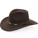 Chapeau cowboy feutre marron style country western (3)