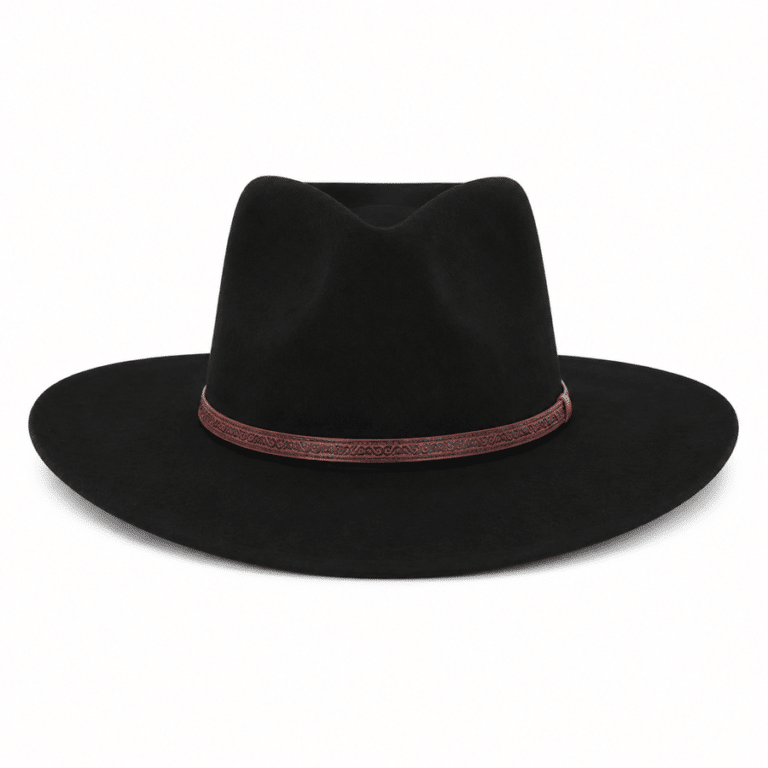 Chapeau cowboy feutre noir style country western (2)