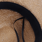 Chapeau cowboy homme en paille naturelle bandeau tressé à franges (7)