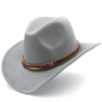 Chapeau cowboy homme feutre noir plume (6)