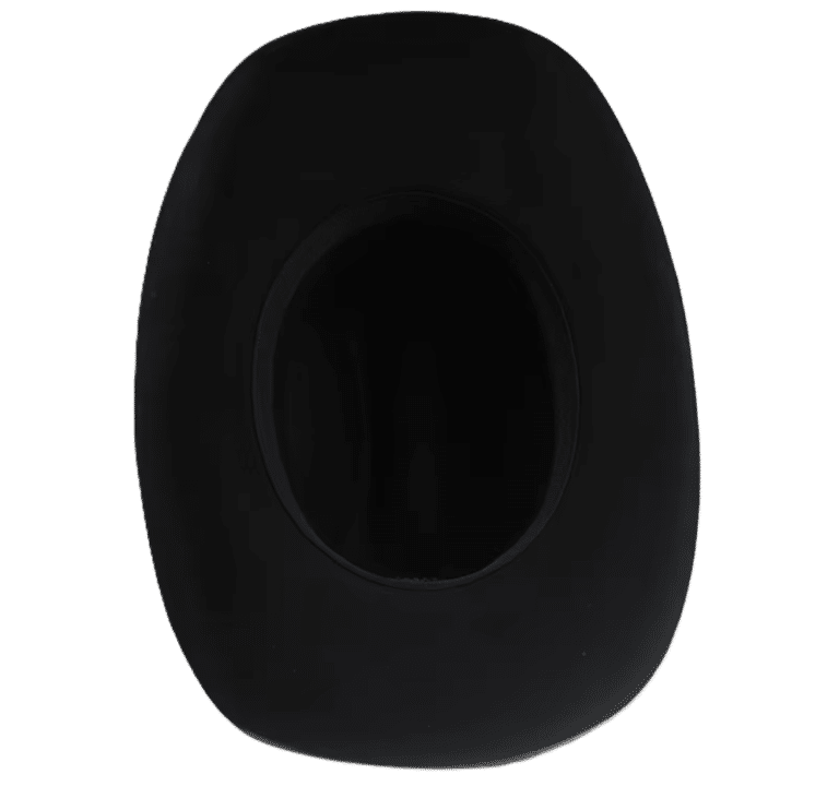 Chapeau cowboy homme noir en feutre de laine 100 % avec bandeau étoile (4)