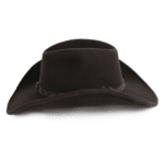 Chapeau cowboy noir feutre de laine avec bandeau tressé (2)