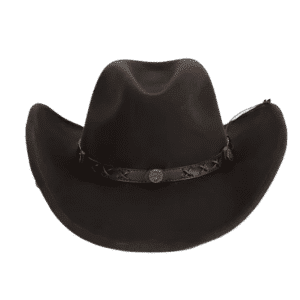 Chapeau cowboy feutre de laine avec bandeau tressé