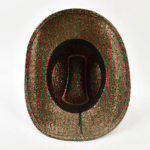 Chapeau festival à paillettes style cowboy rouge et vert (6)