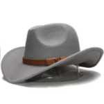 Chapeau western enfant feutre noir bandeau marron (5)