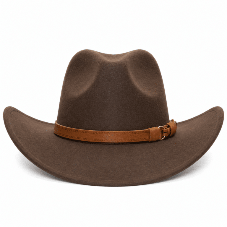 Chapeau western femme feutre bandeau marron (2)