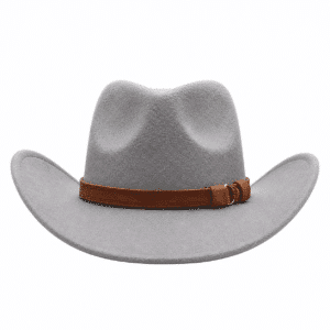 Chapeau western homme feutre gris bandeau marron