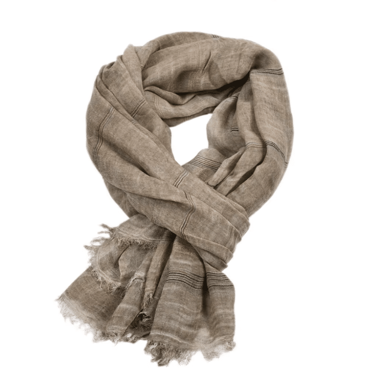 Chèche homme coton et lin à rayures vintage (3)