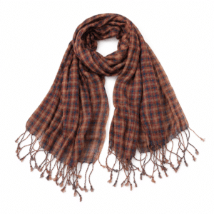 Chèche homme en lin à carreaux vintage western
