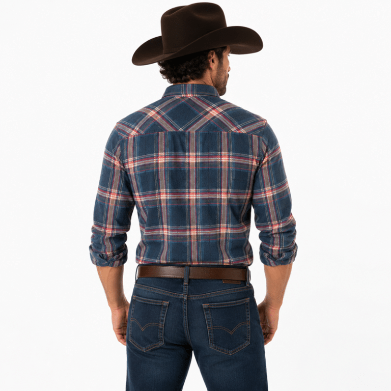 Chemise Bûcheron Bleu et Rouge Look Western