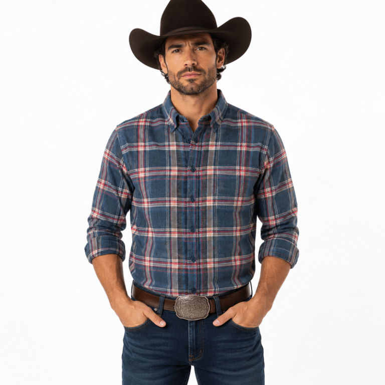 Chemise cowboy homme à carreaux style bûcheron (13)