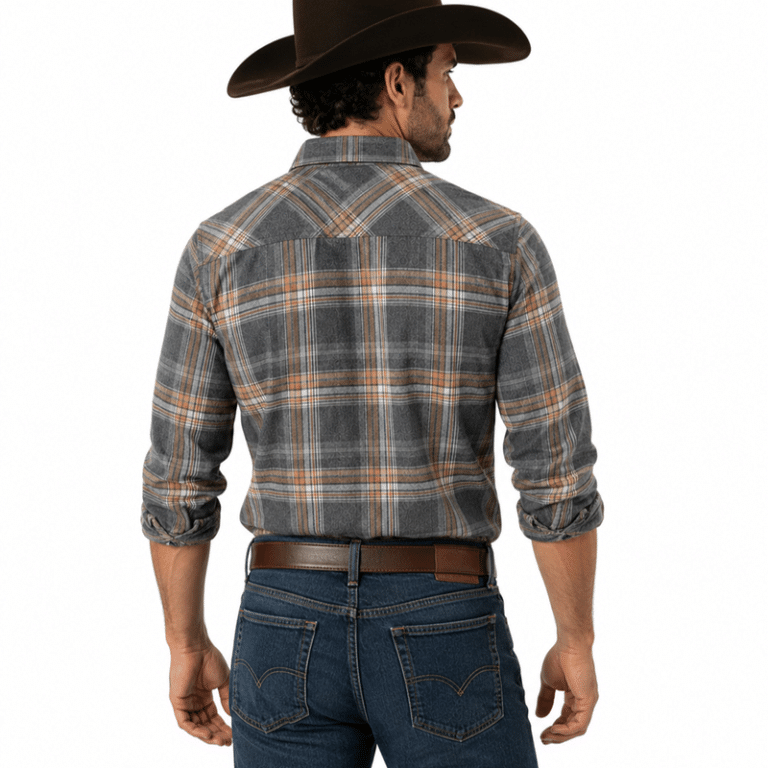 Chemise cowboy homme à carreaux style bûcheron (5)