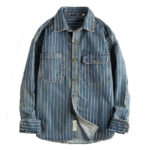 Chemise western homme coton rayée denim vintage (3)