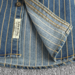 Chemise western homme coton rayée denim vintage (9)