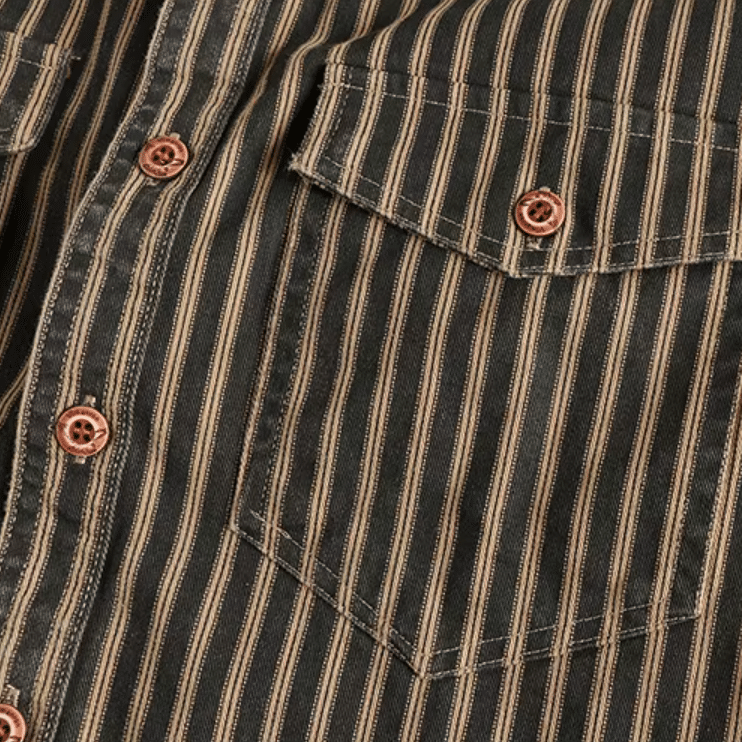 Chemise western homme coton rayée vintage (12)