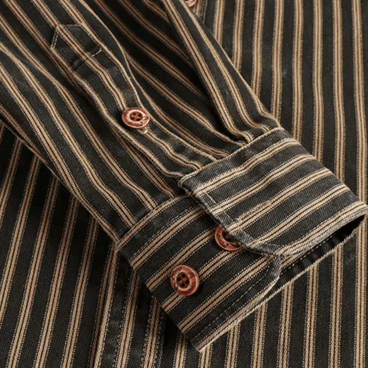Chemise western homme coton rayée vintage (13)