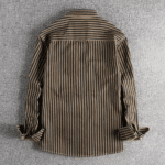 Chemise western homme coton rayée vintage (6)