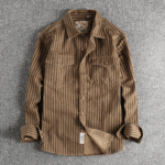 Chemise western homme coton rayée vintage (8)