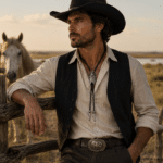 Cravate bolo cowboy tressée médaillon cigale camarguaise (1)