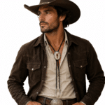 Cravate cowboy bolo tressée scorpion résine vintage (1)