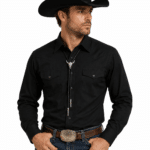 Cravate cowboy bolo tressée tête de taureau argentée (1)