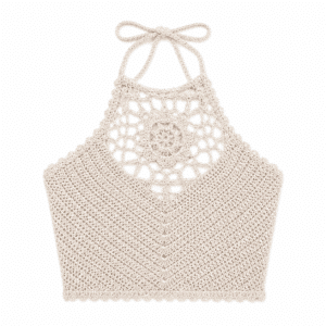 Crop top crochet ajouré et dos nu
