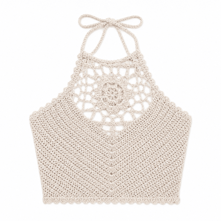 Crop top crochet ajouré et dos nu (2)