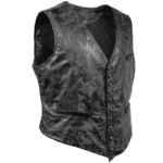 Gilet country effet cuir noir gris patiné (2)