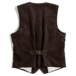 Gilet country homme en velours côtelé marron vintage (3)