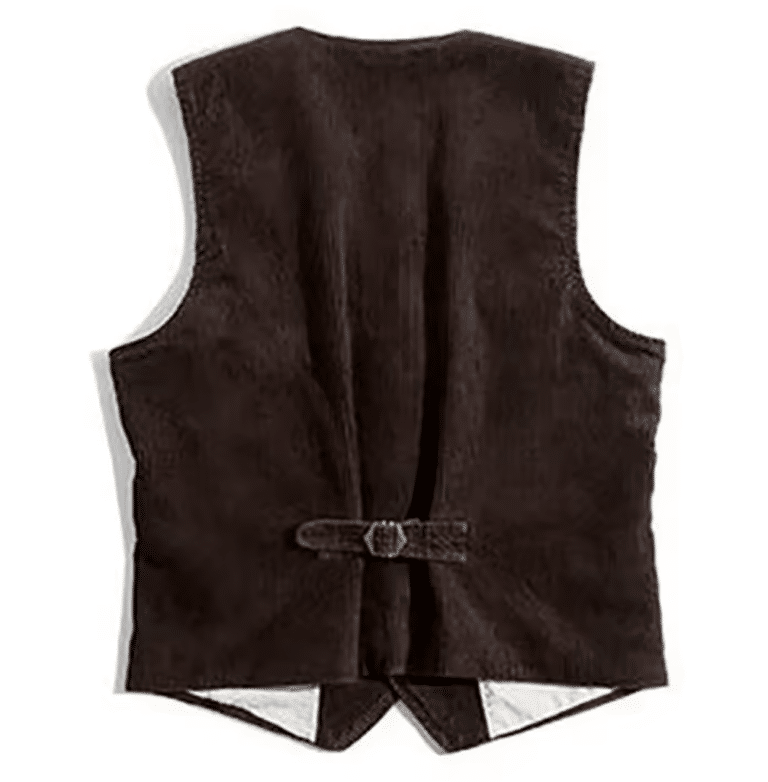 Gilet country homme en velours côtelé marron vintage (3)