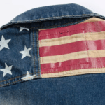 Gilet en jean sans manche motif drapeau Américain (3)