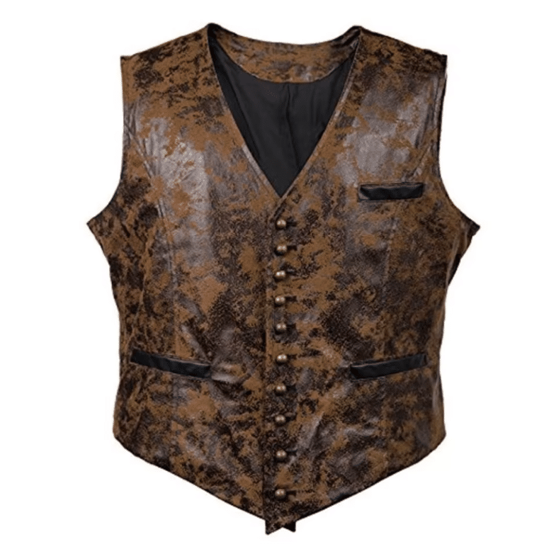 Gilet sans manche effet cuir patiné Cow-boy (2)