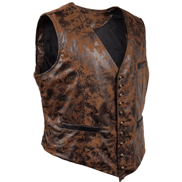 Gilet sans manche effet cuir patiné Cow-boy (3)
