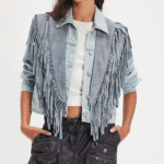 Gilet western franges marron épaules effet daim (6)