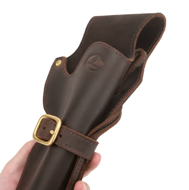 Holster cuir buffle ceinturé style cowboy (4)