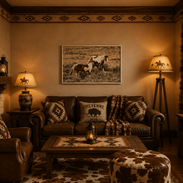 Impression murale duo de chevaux esprit ranch du Wyoming (1)