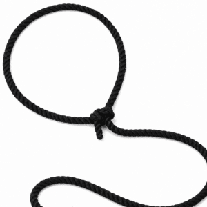 Lasso cowboy décoratif noir en corde de coton 5 m