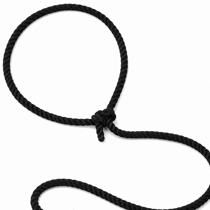 Lasso cowboy décoratif noir en corde de coton 5 m