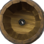 Lustre Suspension Vintage Tonneau en Bois et Cerclage Métal (7)
