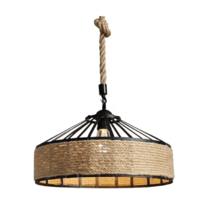 Lustre suspension saloon Corde et Métal Noir