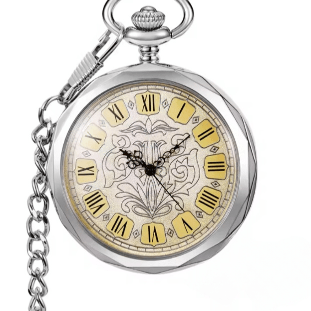 Montre à Gousset Américaine Rétro Argentée (1)