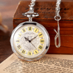 Montre à Gousset Américaine Rétro Argentée (3)