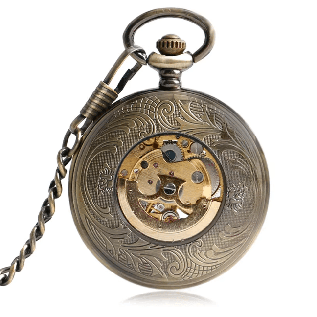 Montre à Gousset Vintage Automatique Bronze Vieilli (5)
