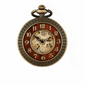 Montre à Gousset mécanique vintage bois et Engrenages