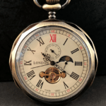 Montre à gousset automatique en acier inoxydable style western (2)