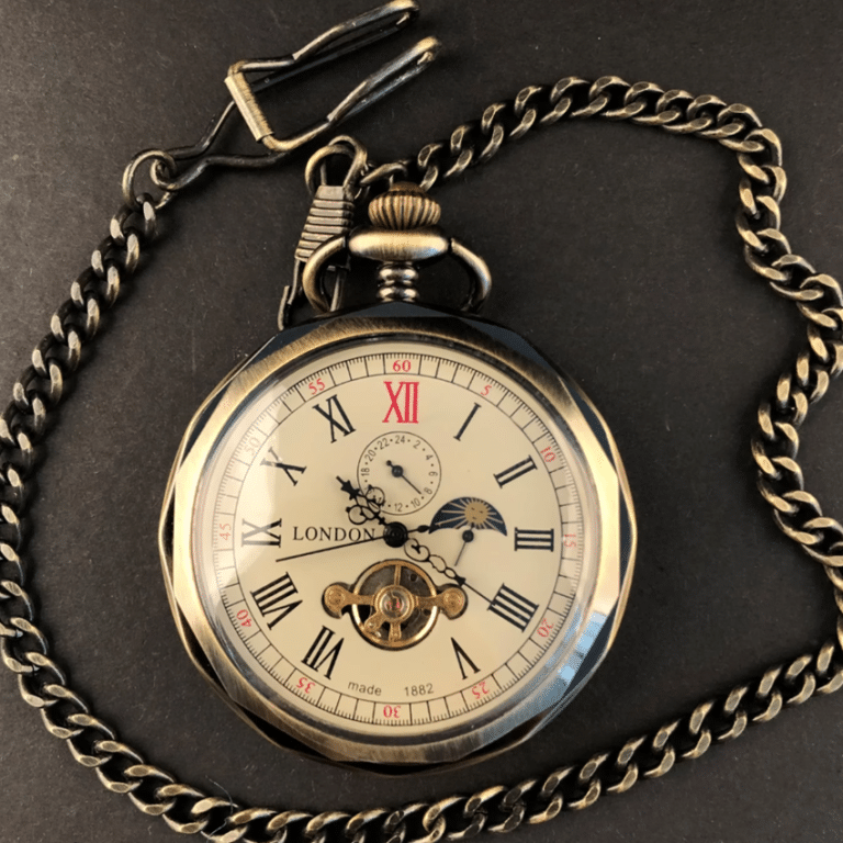 Montre à gousset automatique en acier inoxydable style western (4)