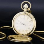 Montre à gousset locomotive vintage dorée remontage manuel (4)