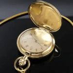 Montre à gousset locomotive vintage dorée remontage manuel (6)